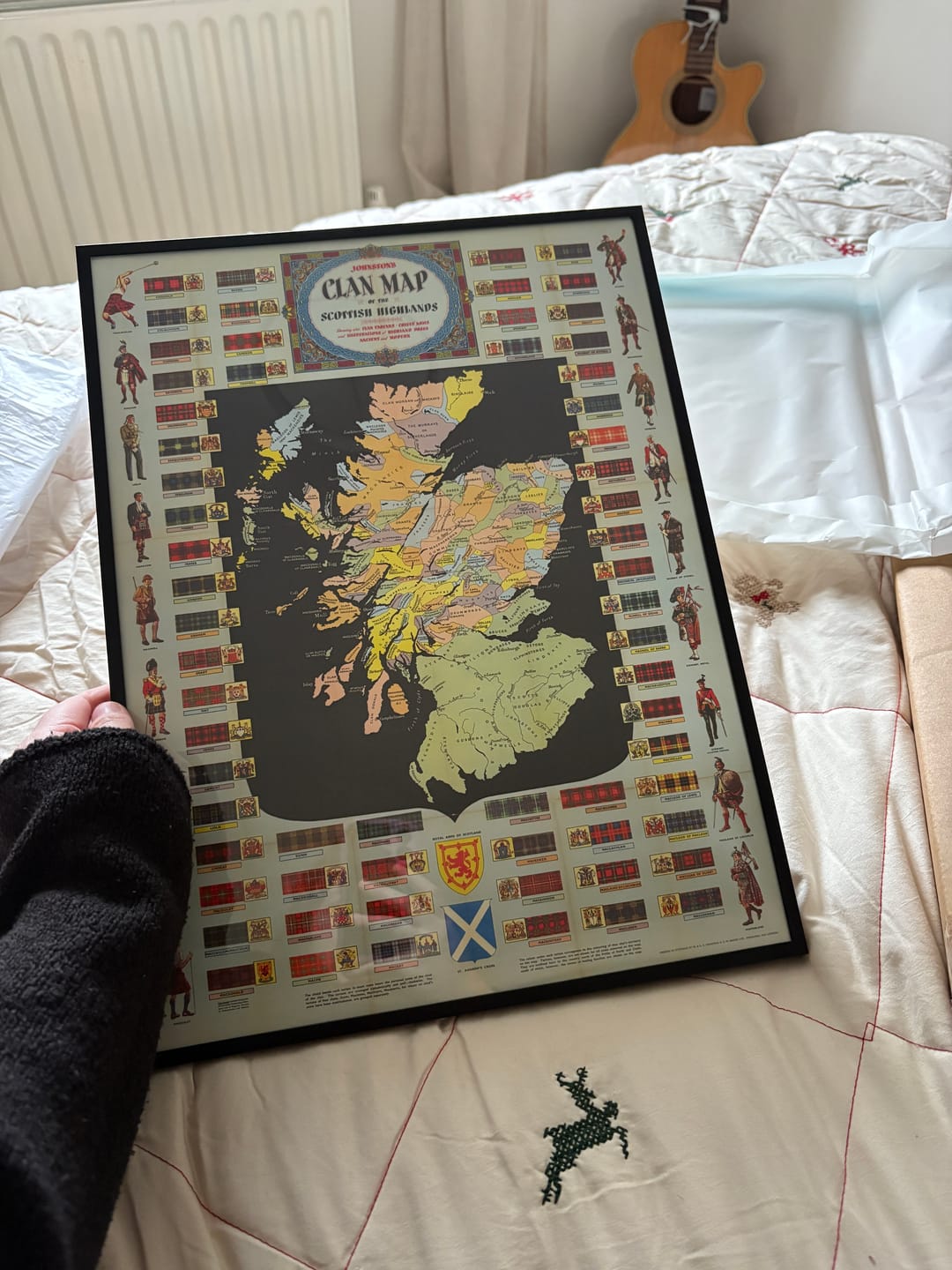 Customer photo review of Old Map of Scotland Clans and Tartans - Johnston's Highlands & Lowlands Scottish Chart