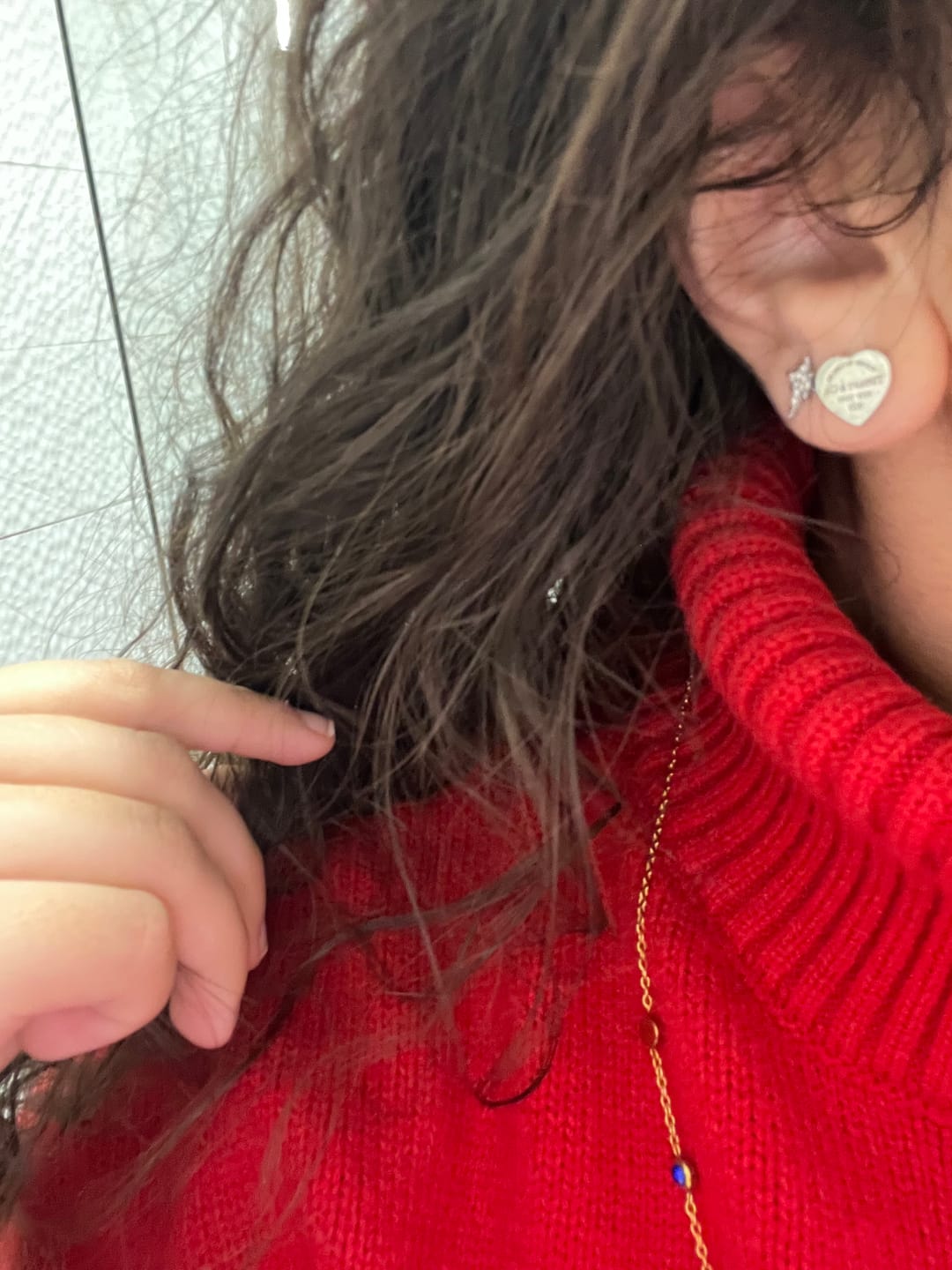 Customer photo review of Cosima Star Stud Earrings Gold & Crystal