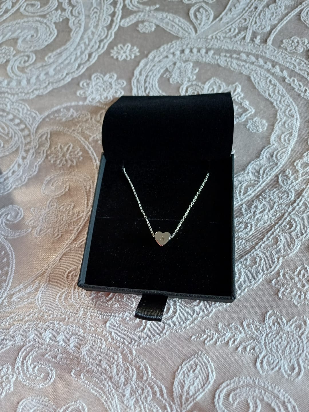 Customer photo review of Amo Heart Necklace in Silver