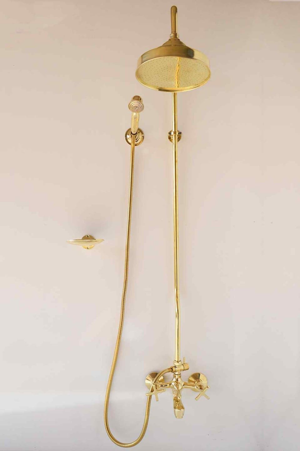Customer photo review of Unlacquered Solid Brass Shower, Shower System With Tub Filler