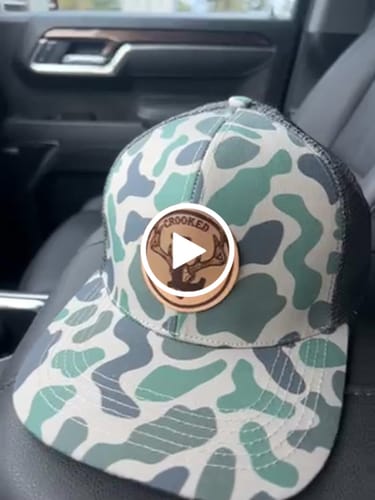 Customer video review of Custom Leather Patch Trucker Hat - Flexfit 6511
