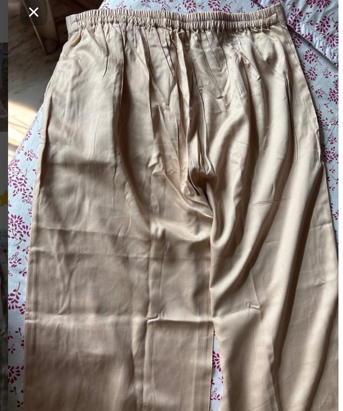 Customer photo review of Women Beige Cotton Straight Pant