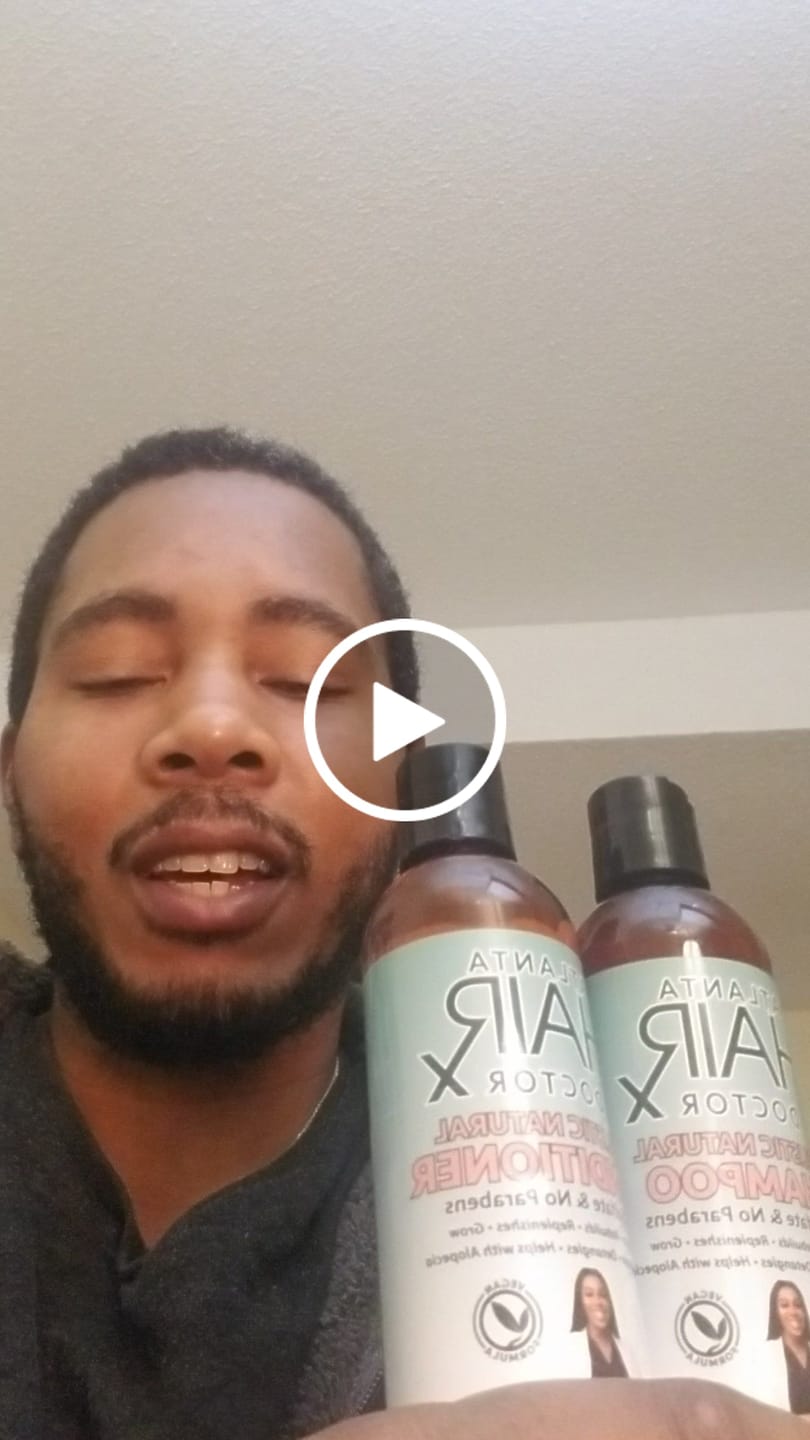 Customer video review of NATURAL SHAMPOO & CONDITIONER - 8 fl oz