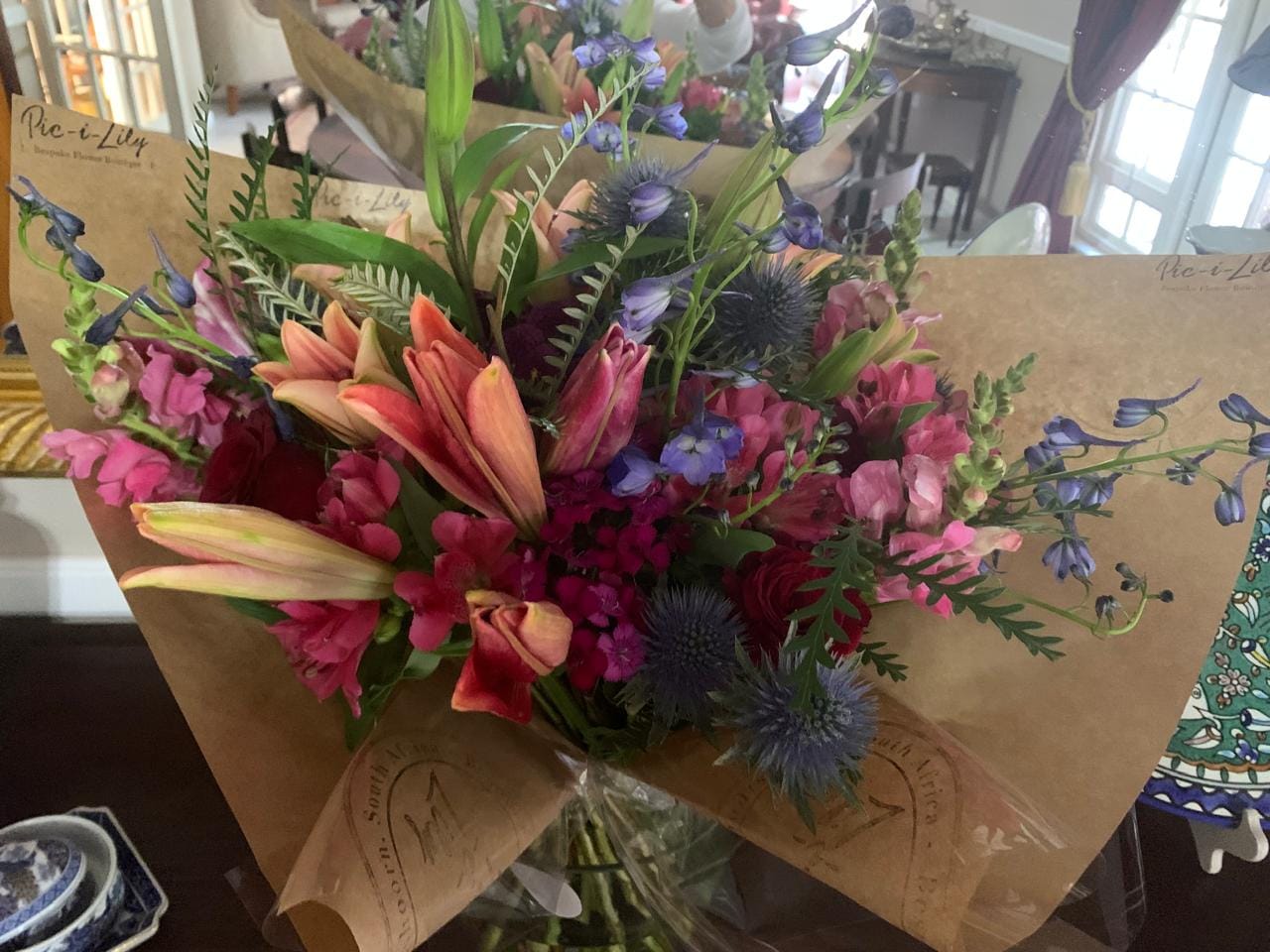 Customer photo review of Moody - Fresh Flower Bunch In Shades of pink, purple and red