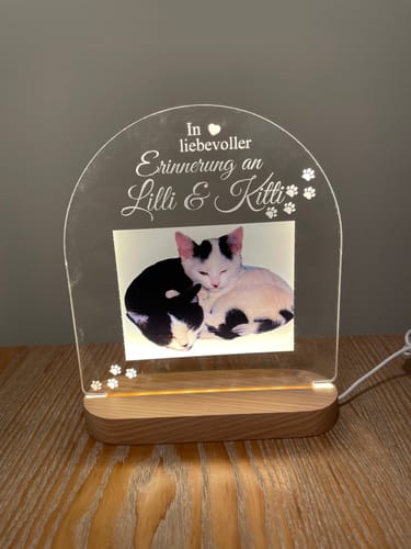 Customer photo review of Zur liebevollen Erinnerung – LED-Lampe für Hund/Katze