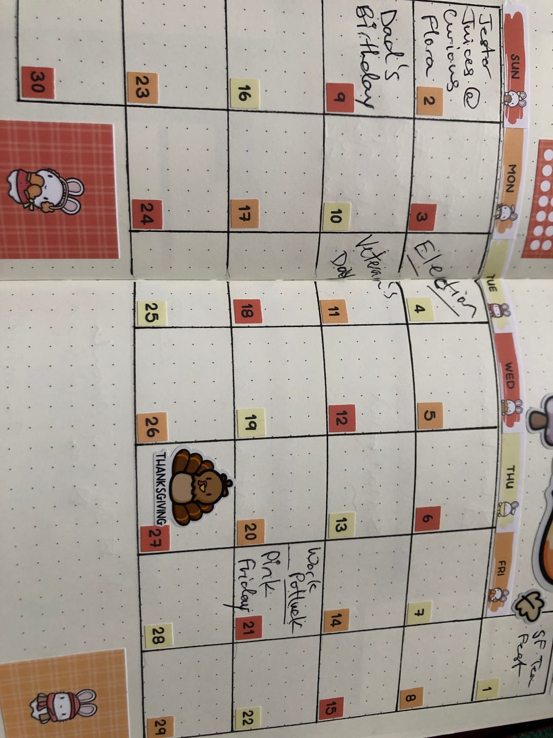 Customer photo review of Autumn Bunnies Hobonichi Cousin Monthly Kit (Set of 2)