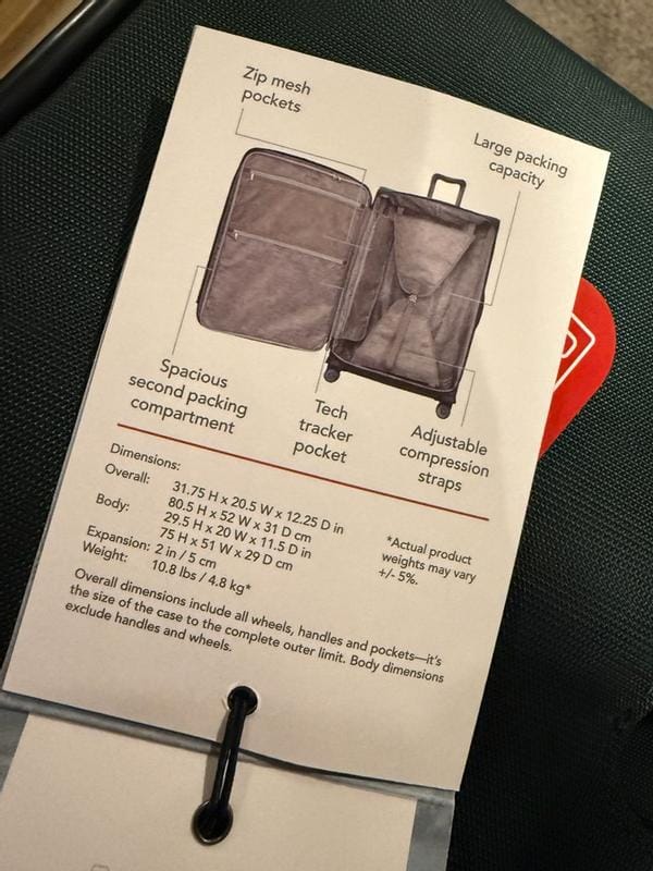 Customer photo review of Montecito 3.0 Softside Large Check-In Expandable Spinner