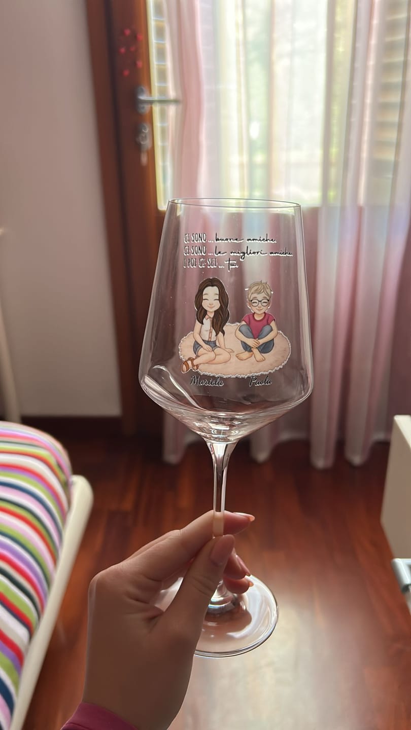 Customer photo review of Cin Cin! - Bicchiere da vino personalizzato per migliori amiche