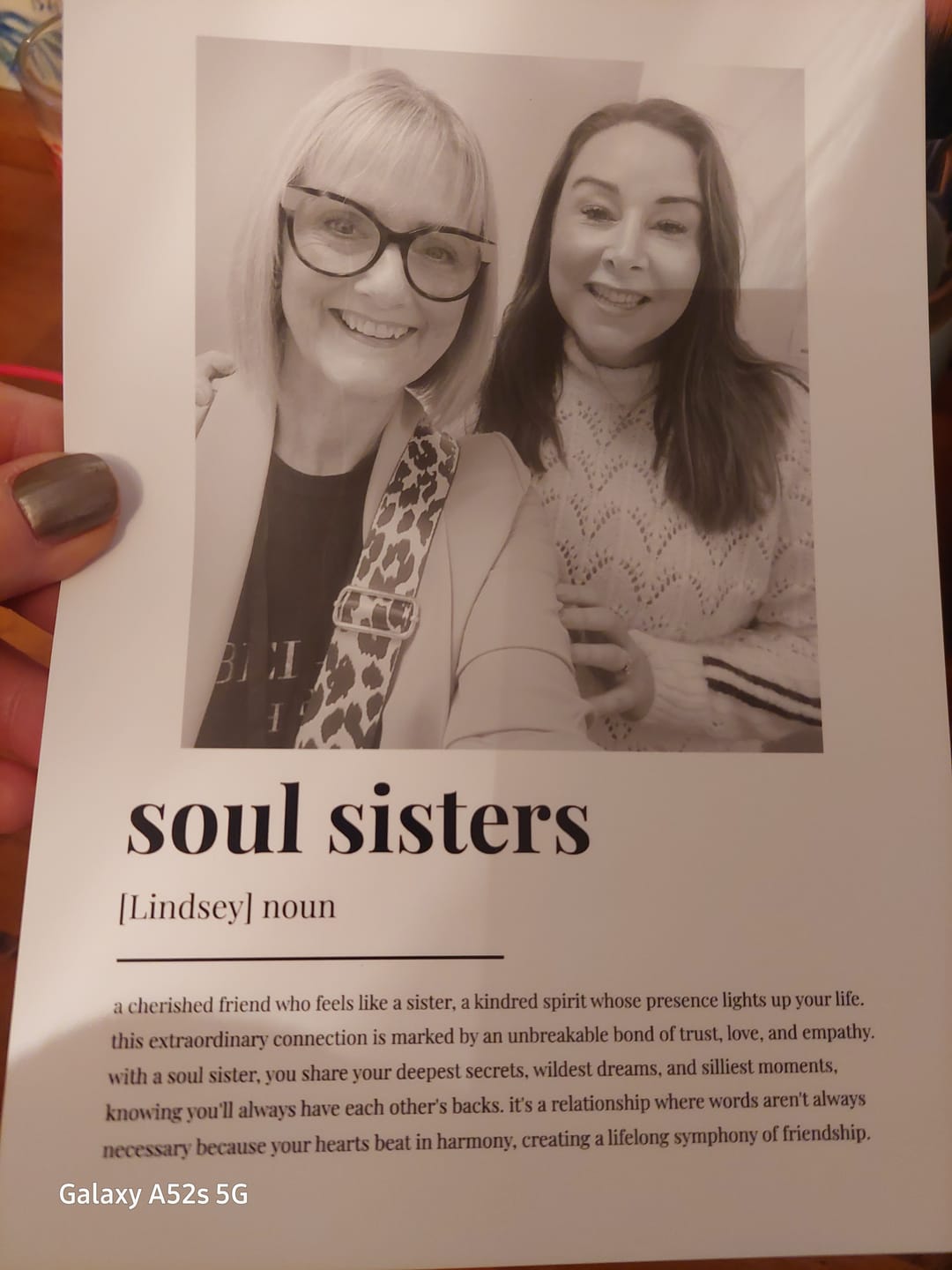 Customer photo review of Personalised Friendship Definition Photo Print