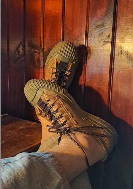 Customer photo review of Grounder Low-Top Sand/Green