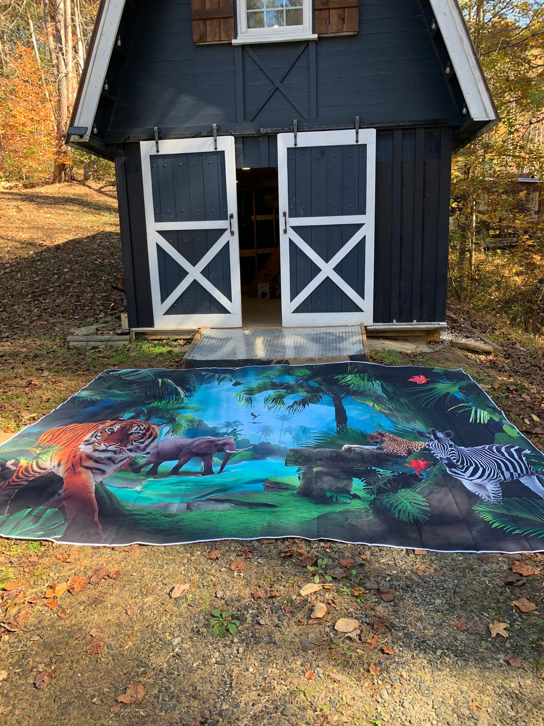 Customer photo review of Wild Safari Backdrop Jungle Animal Birthday Photo Props Studio Booth Background Tiger Elephant Cake Smash Photoshoot Banner
