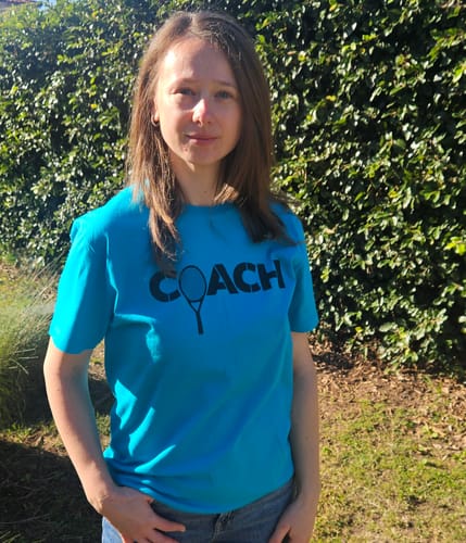 Customer photo review of Tennis Coach T-Shirt