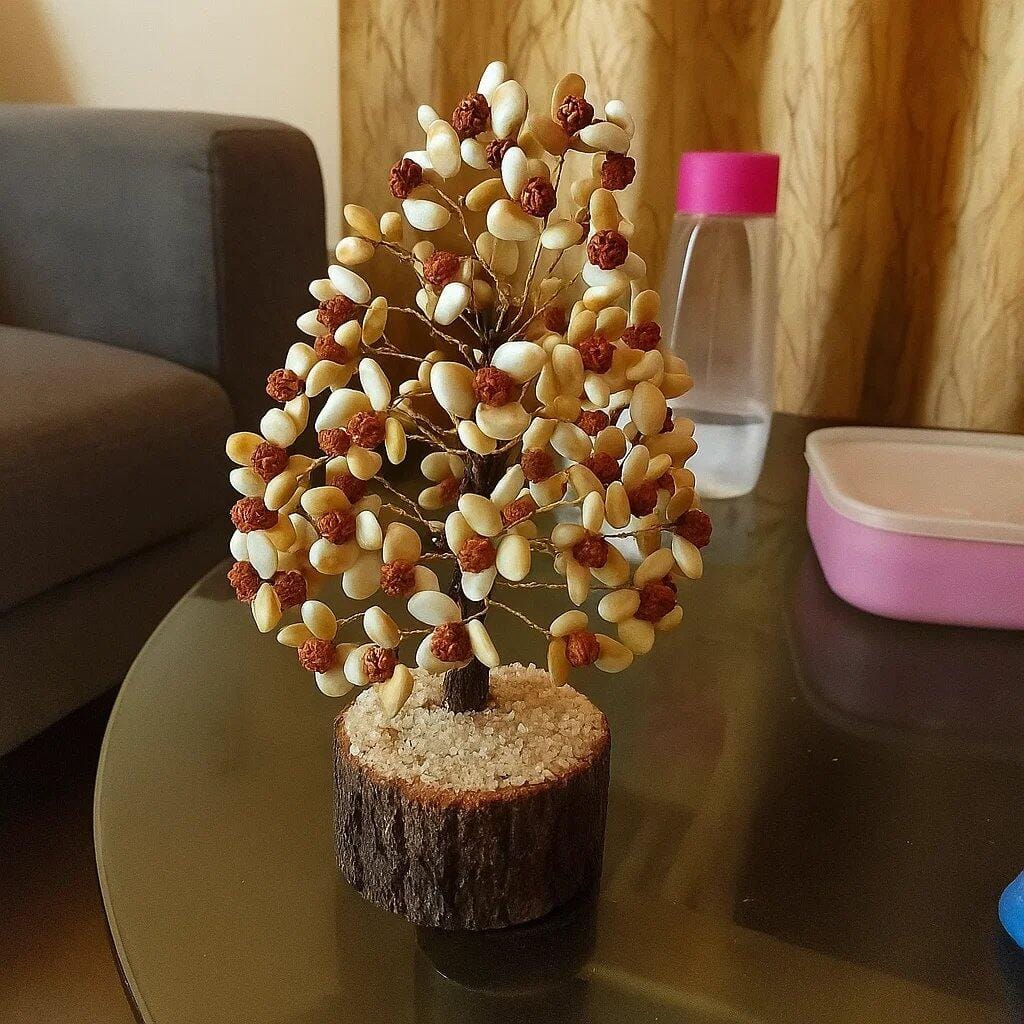 Customer photo review of Premium Rudraksha + Gomti Chakra Vastu Tree (600 Beads, 12 Inch) for Divine Protection, Wealth, and Good Fortune | Unrivaled Spiritual Shield for Home By Vastu Mandir