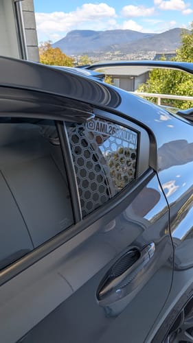 Customer photo review of Custom Quarter Window Sticker Pack (left and right)