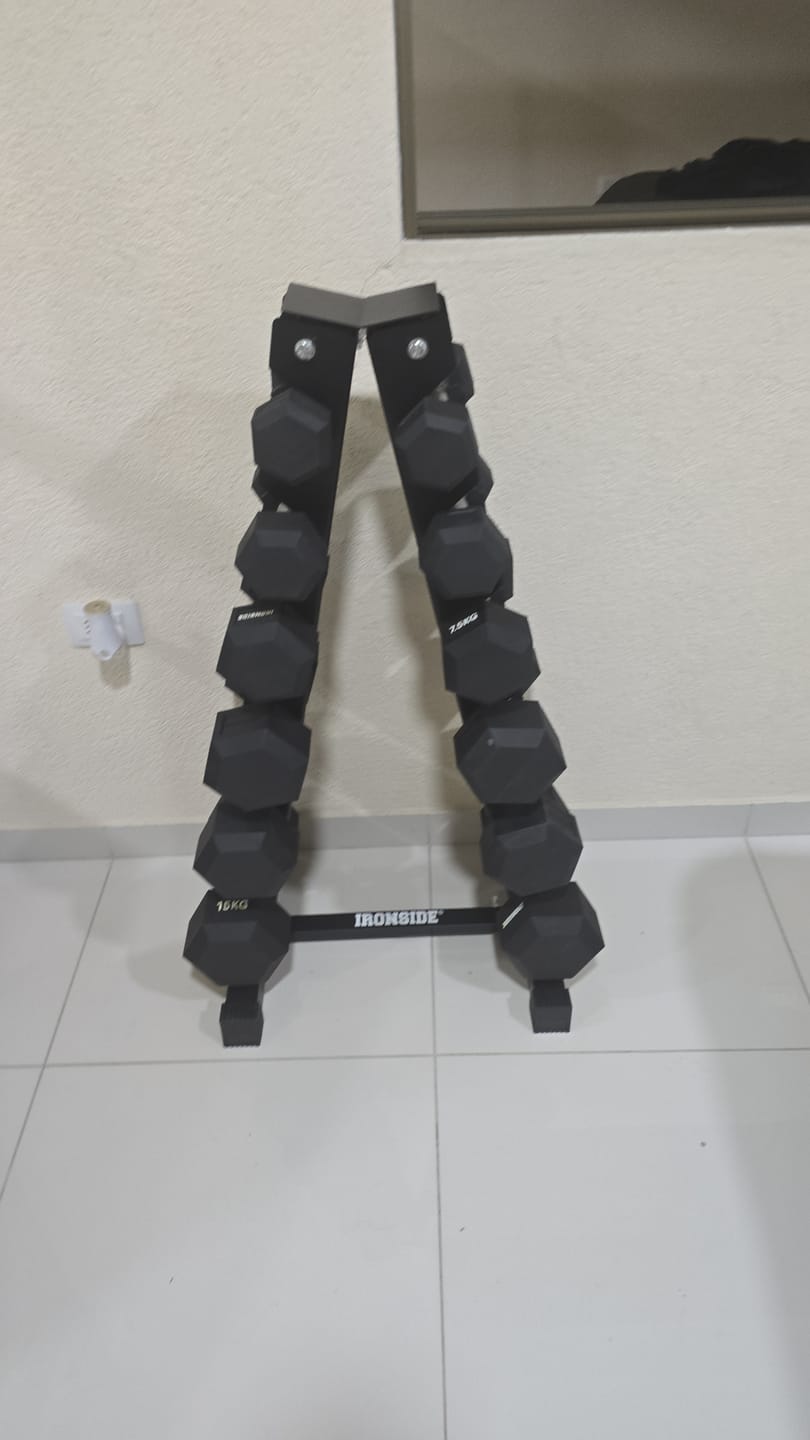 Customer photo review of Pack IRONSIDE Mancuernas Hexagonales (KG) + Rack de Almacenamiento