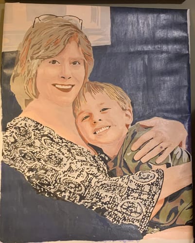 Customer photo review of Custom Portrait Paint By Numbers