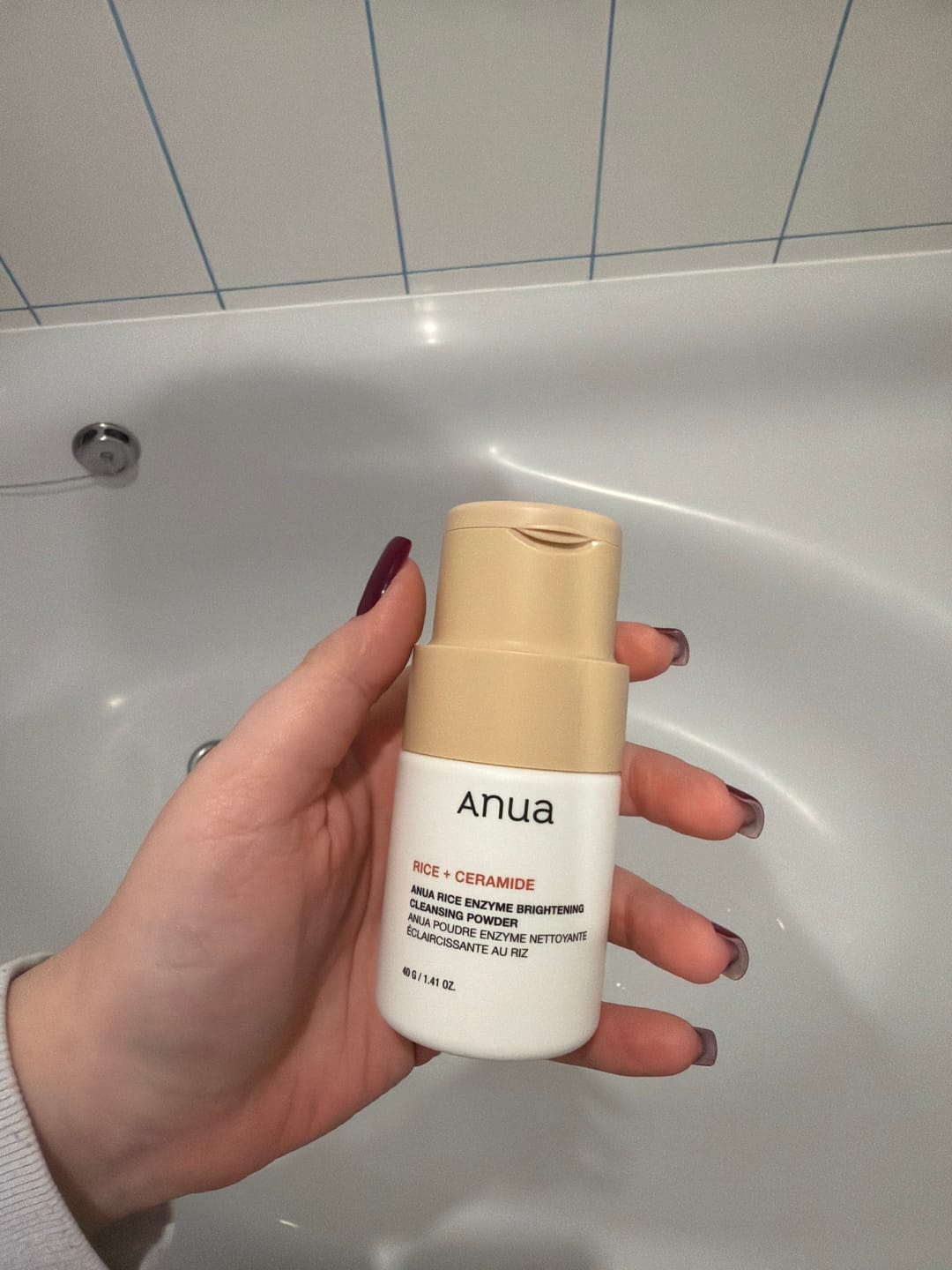 Customer photo review of Enzīmu pūderis ar rīsiem mirdzuma piešķiršanai ādai Anua Rice Enzyme Brightening Cleansing Powder