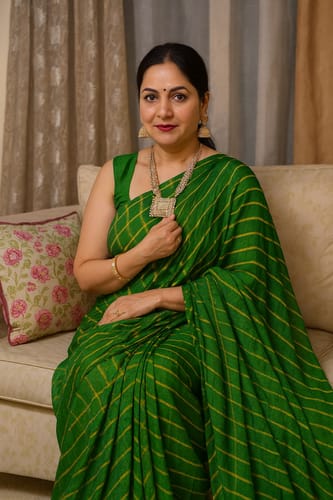 Customer photo review of Leheriya Chiffon Saree