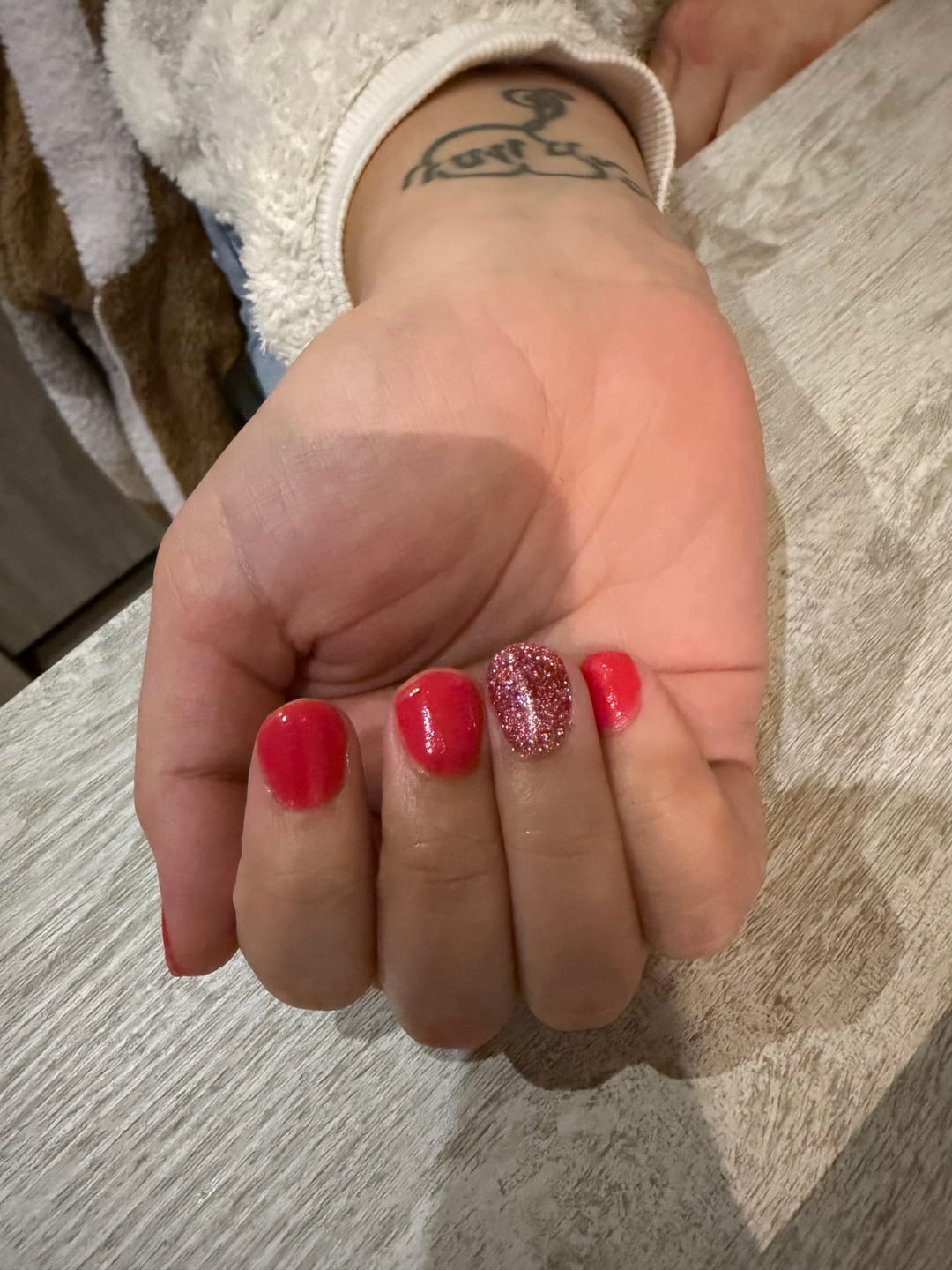 Customer photo review of Cerise Dipping Powder