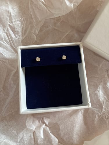 Customer photo review of 0.34ct TW Diamond Stud Earrings in 9ct Yellow Gold