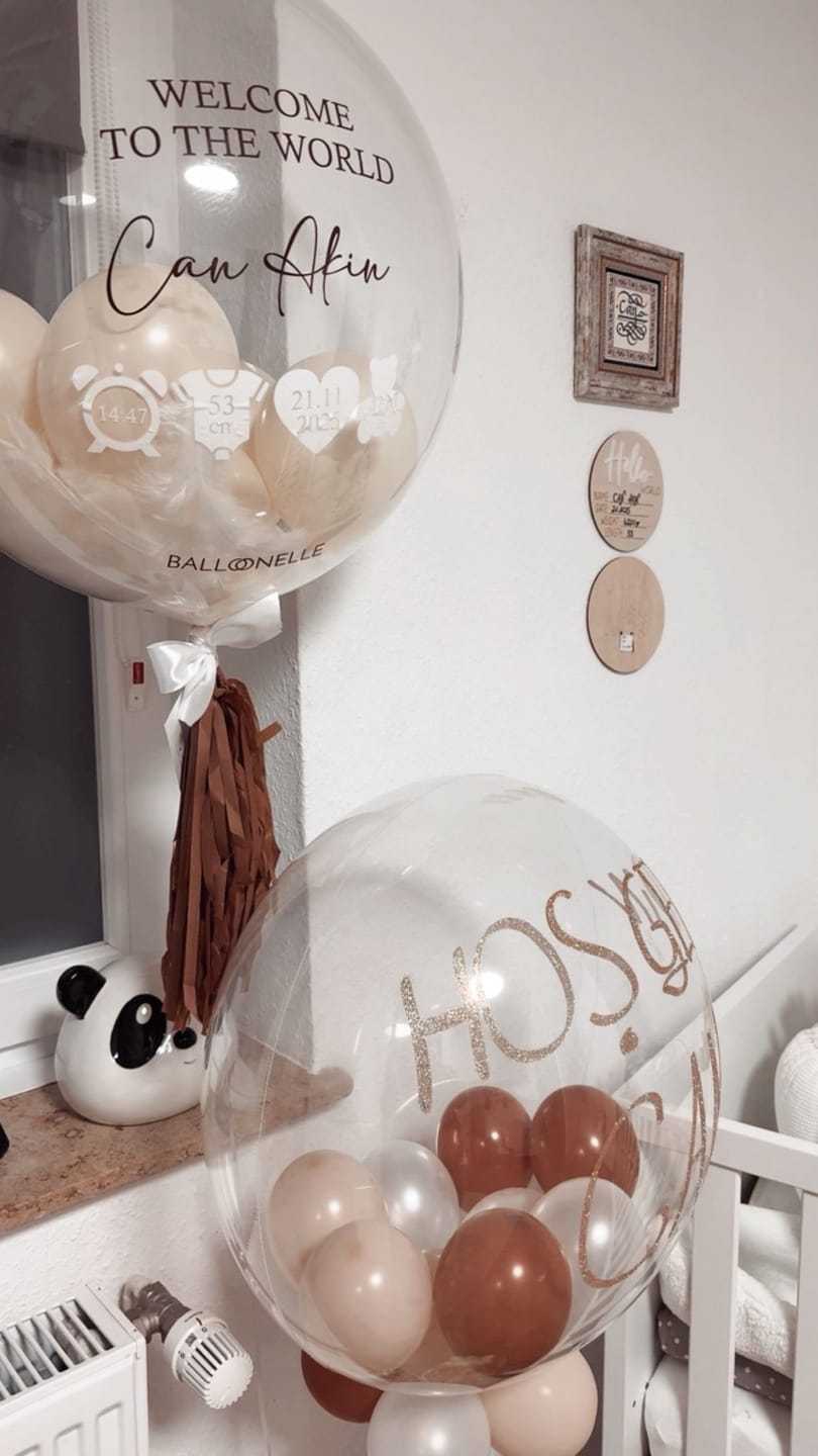 Customer photo review of Welcome to the World Nude Designer Ballon