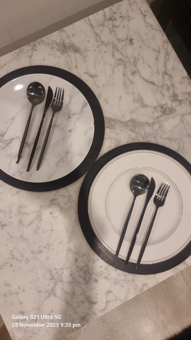 Customer photo review of Modern Black Flatware Set