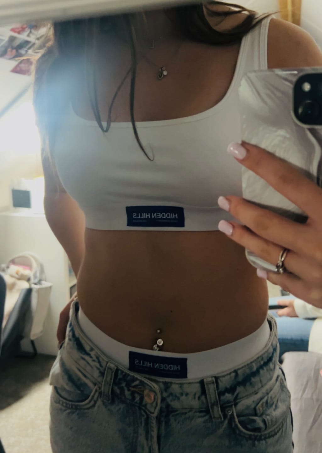 Customer photo review of LABEL BRA TOP WHITE