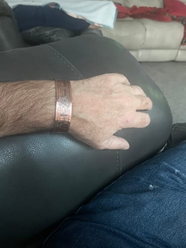 Customer photo review of Past Master Copper Masonic Bangle – Symbol of Wisdom, Light and Legacy
