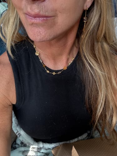 Customer photo review of Monogram Statement Pendant Necklaces