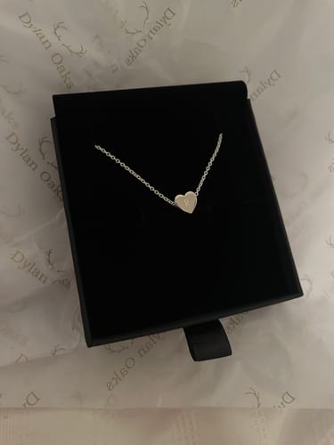 Customer photo review of Amo Heart Necklace in Silver
