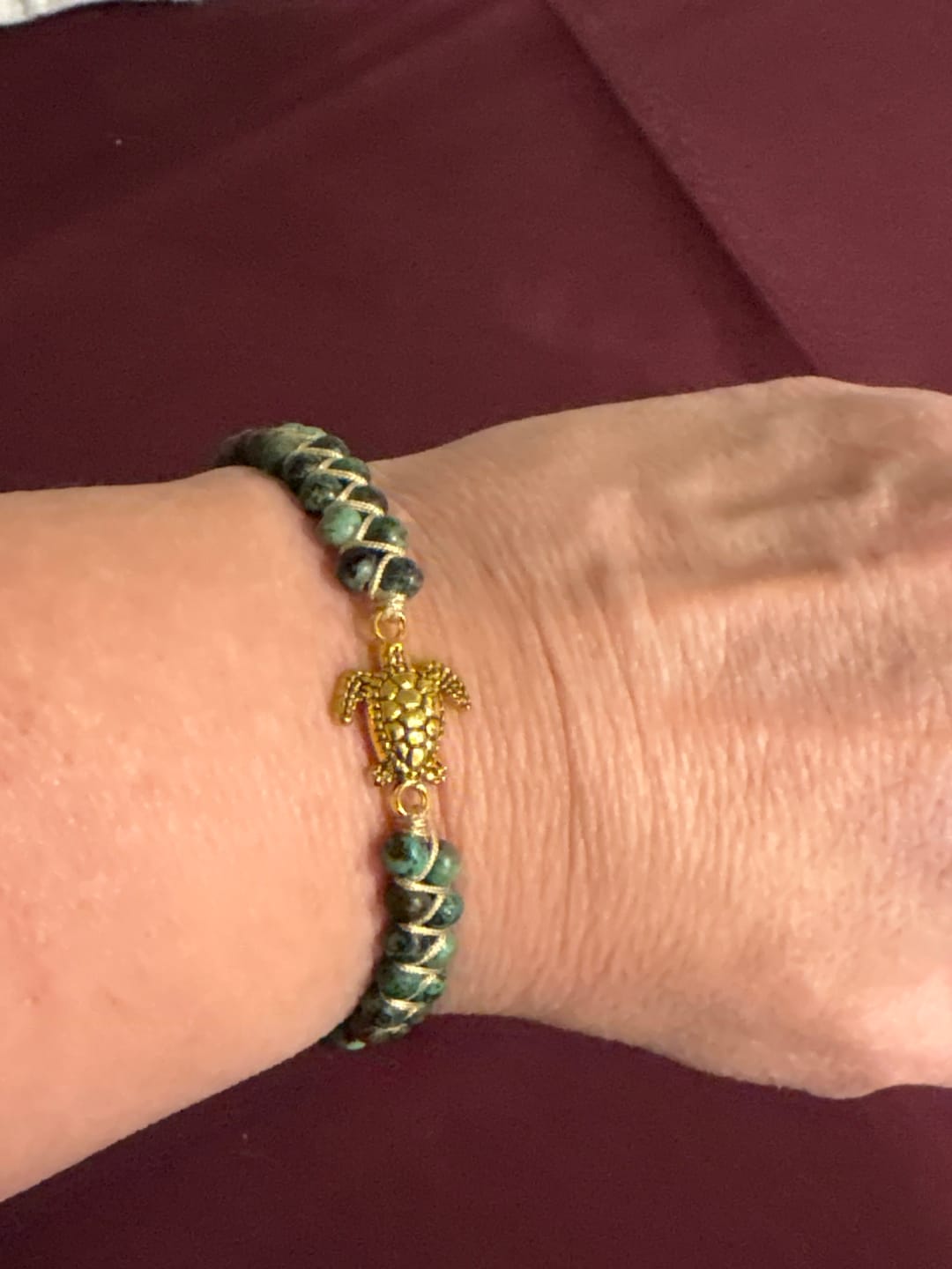 Customer photo review of Legendary Sea Turtle Bracelet
