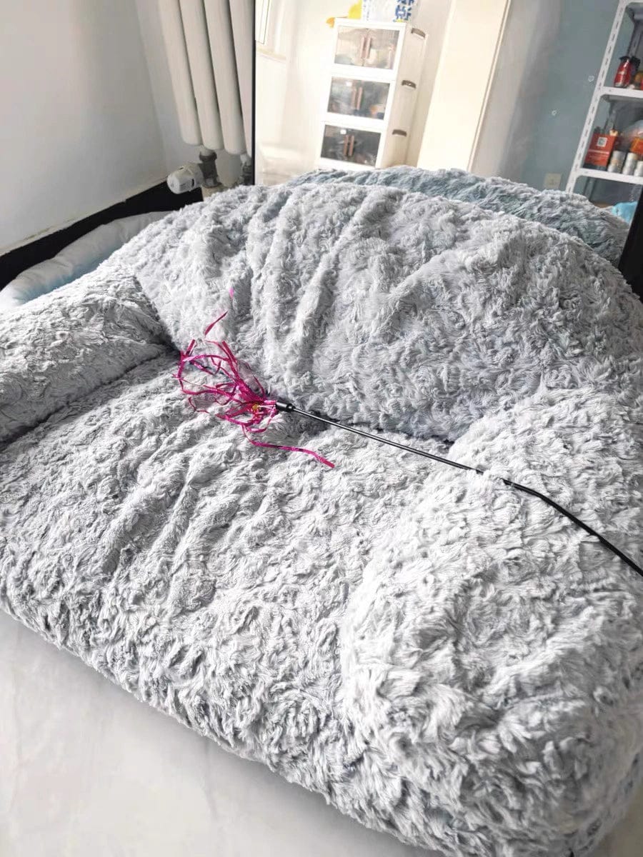 Customer photo review of Furry Warm Washable Bloster Dog Sofa Bed