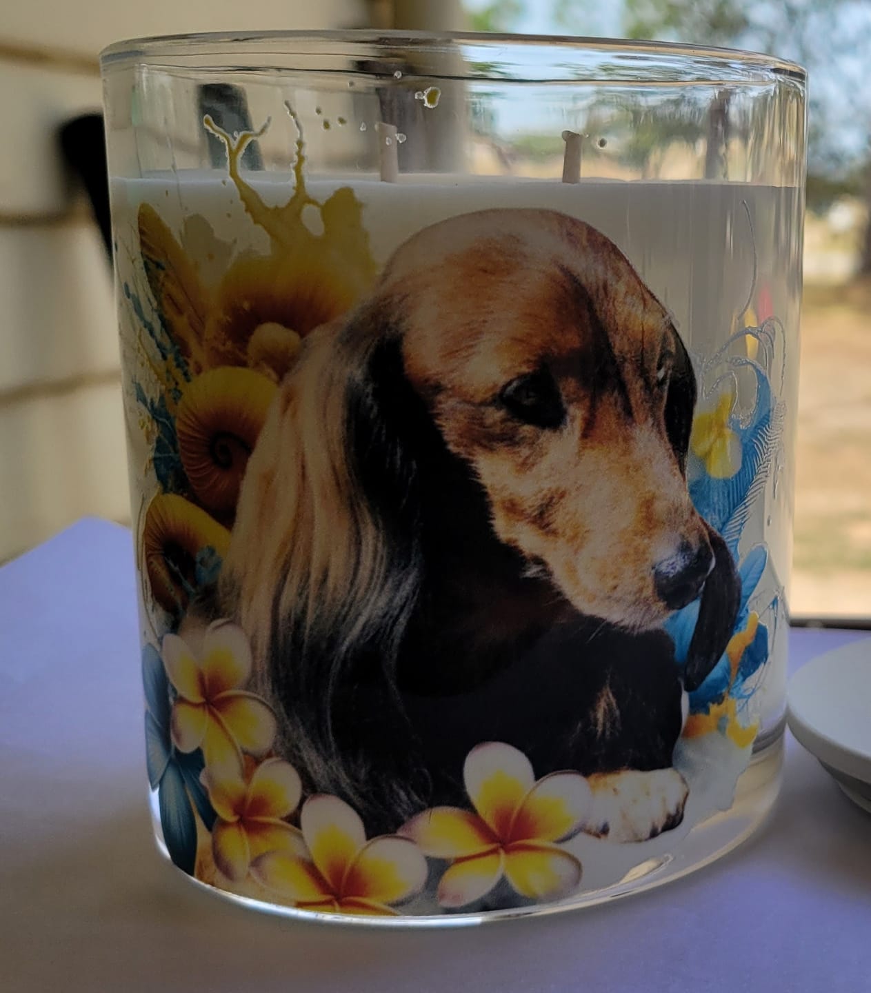 Customer photo review of Add Your Own Custom Image Personalised Xlarge Candle