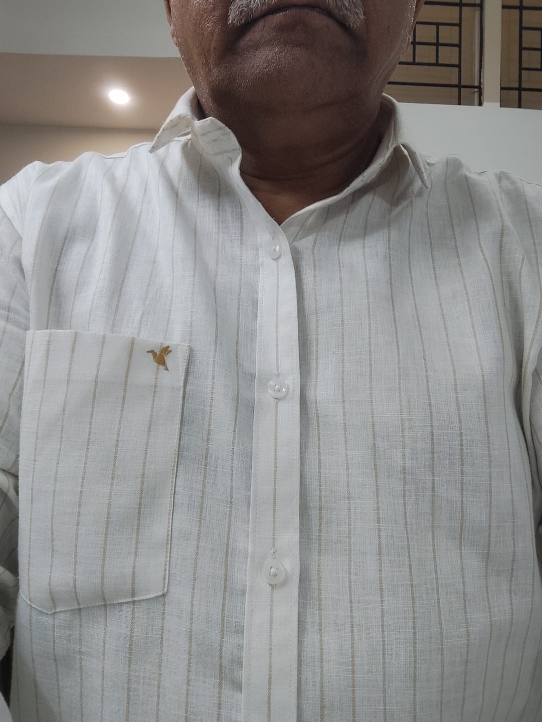 Customer photo review of Golden White Stripes -Full-Bamboo Linen