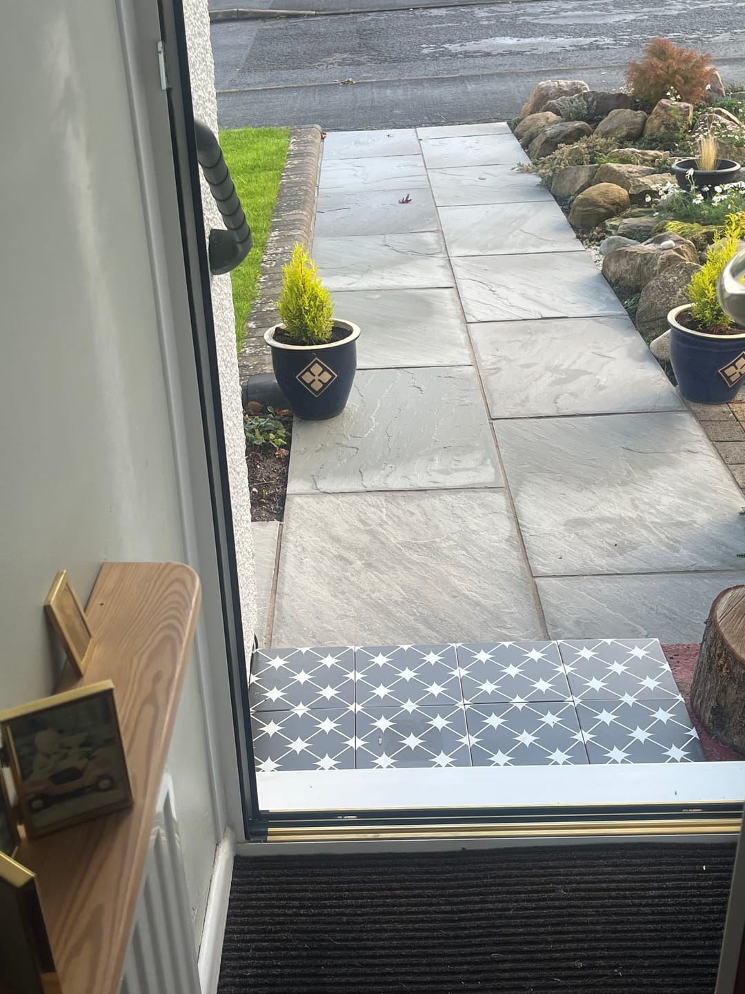 Customer photo review of Celestia Black & White Diamond Pattern Ceramic Tile 20x20cm