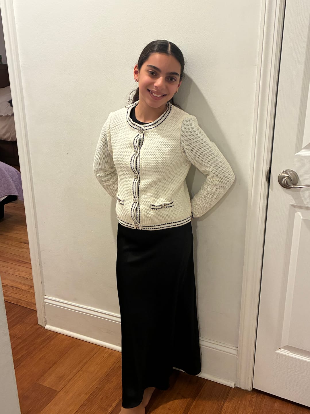Customer photo review of MAXI SLIP SKIRT (BLACK)
