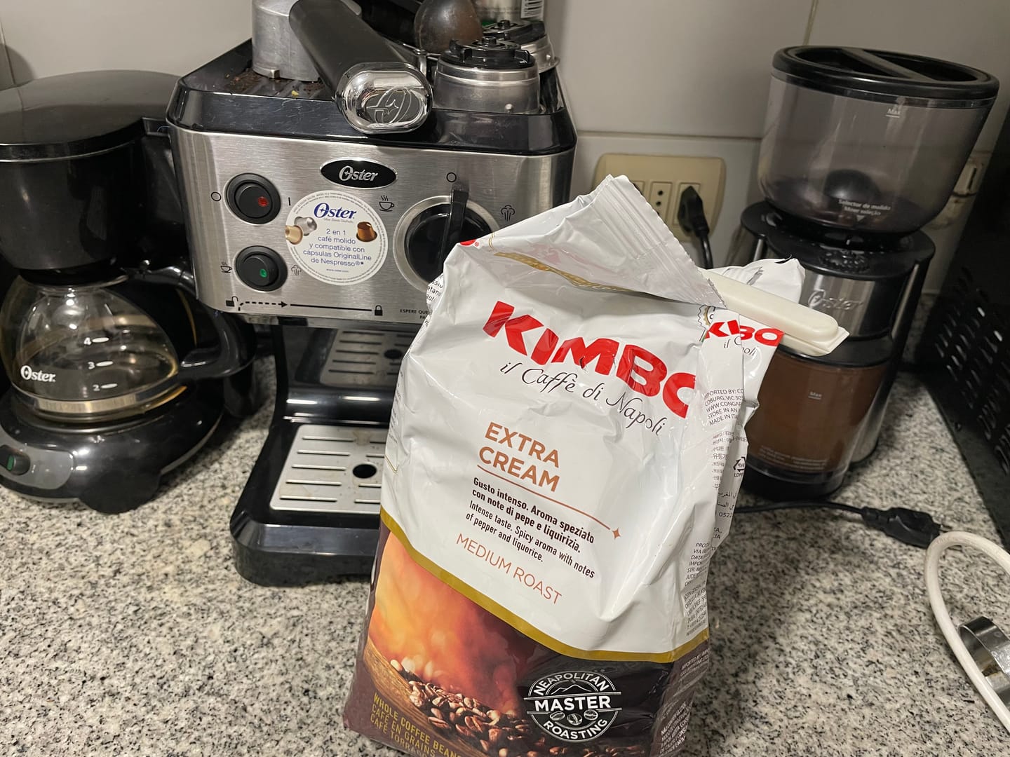 Customer photo review of Kimbo Espresso Extra Cream 1kg Grano Entero