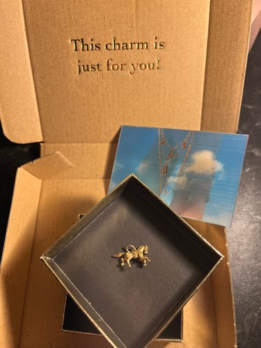 Customer photo review of The Majestic Golden Horse Charm (9ct 375 Gold 1958)