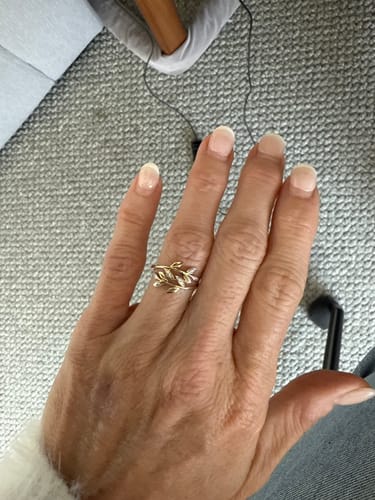 Customer photo review of Diamond Leaf Ring in 9ct Yellow Gold