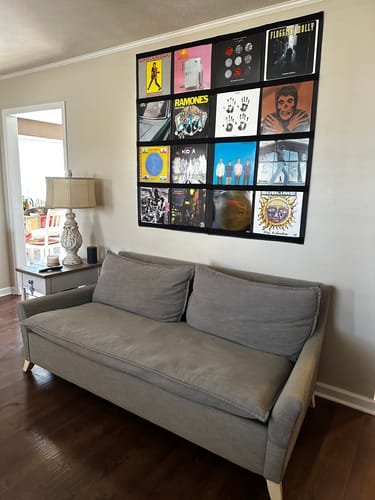Customer photo review of 12" Vinyl Record Display Frame - LP Wall Storage
