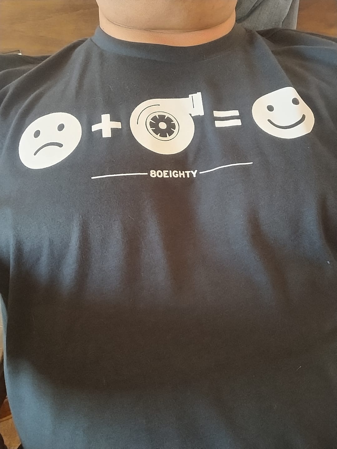 Customer photo review of 80Eighty® HappyTurbo Shirt