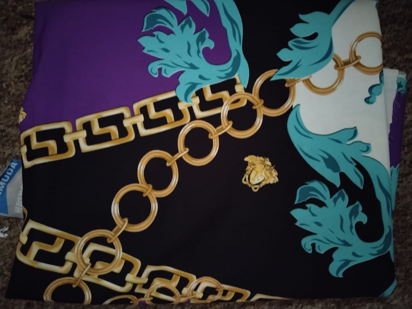 Customer photo review of Swirl Pattern Crepe Fabric Sold by Metre