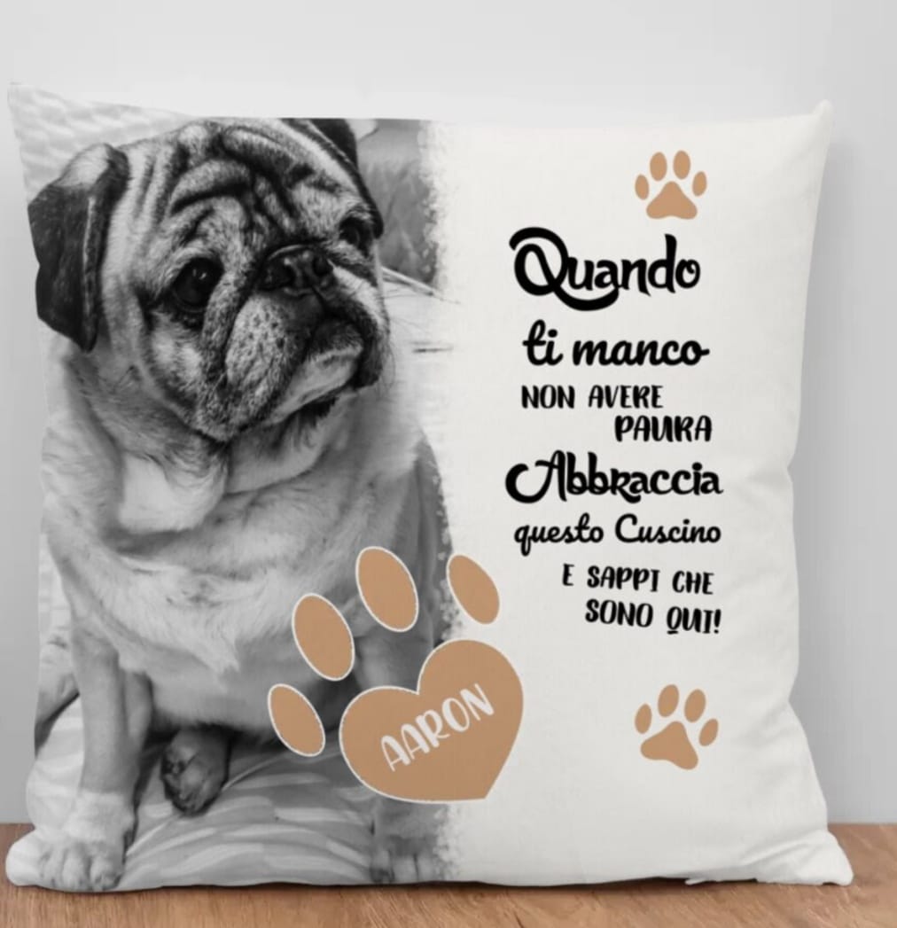 Customer photo review of Quando ti manco - Cuscino personalizzato