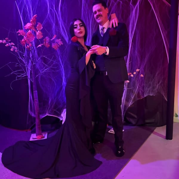 Customer photo review of Morticia Puddle Train Gown Dress