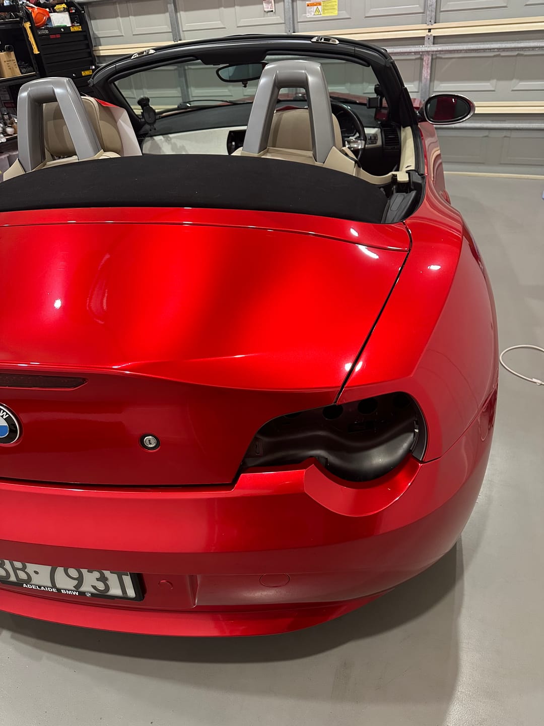 Customer photo review of Glossy Metallic Vampire Red Vinyl Wrap