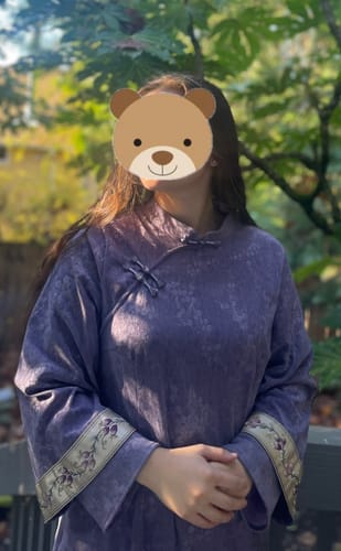 Customer photo review of Qiezi 茄子 Aubergine 1920s Inspired Plus Size Long Sleeve Winter Qipao