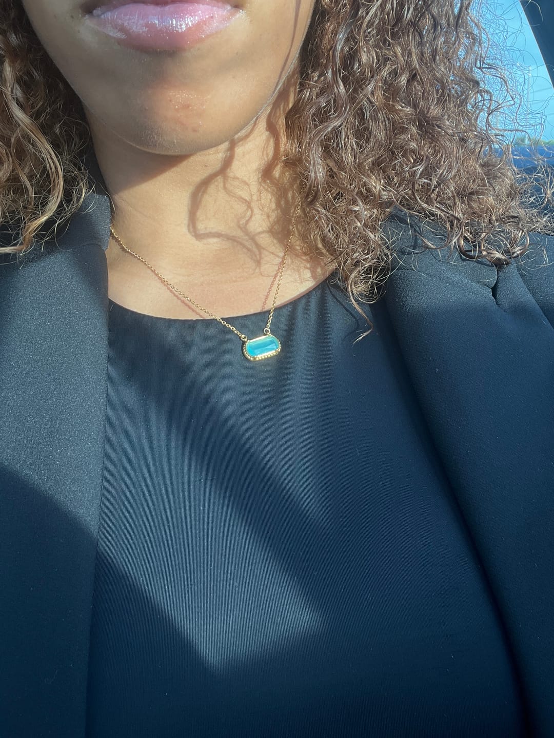 Customer photo review of Stone Pendant Necklace