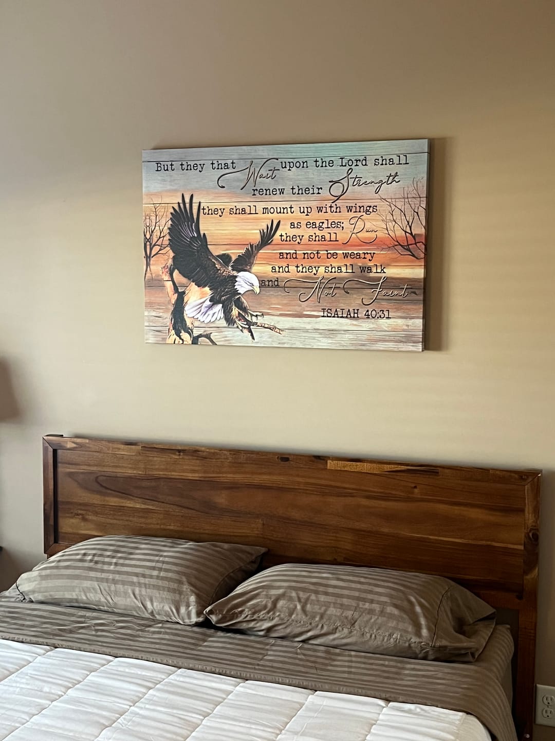 Customer photo review of They That Wait Upon The Lord Isaiah 40:31 Wall Art Canvas Print