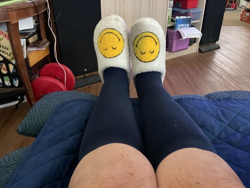 Customer photo review of Performance Eucalyptus Compression Socks