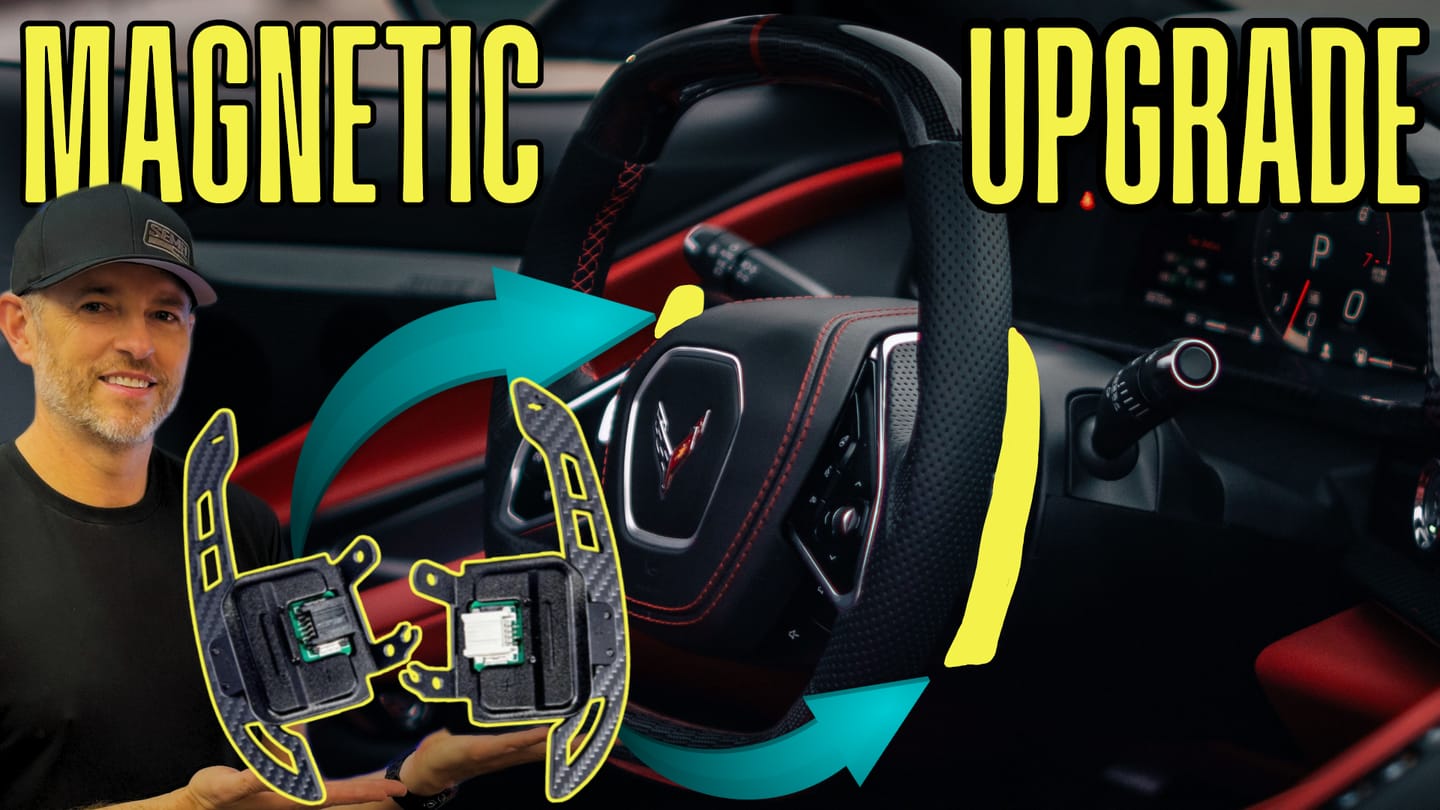 Customer photo review of 2020-Up Corvette C8 Steering Wheel Magnetic Paddle Shifter Pair